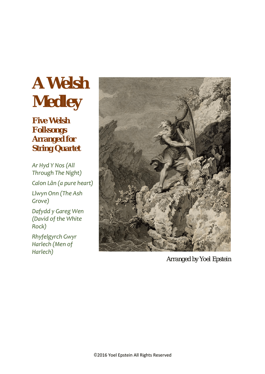 Welsh Medley: Five Traditional Celtic folk songs arranged for string quartet String Quartet scores gallery preview page 1