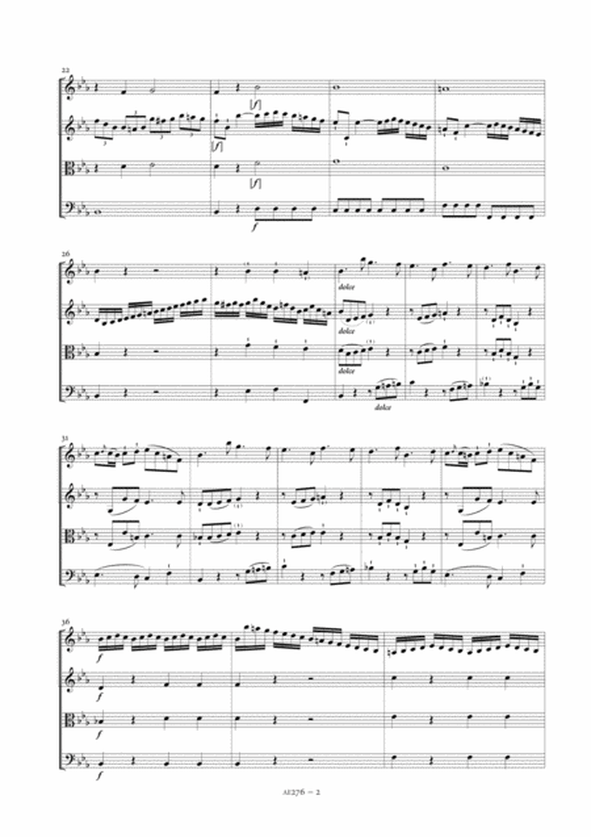 String Quartet in E flat major, Op. 10, No. 6 - Score Only