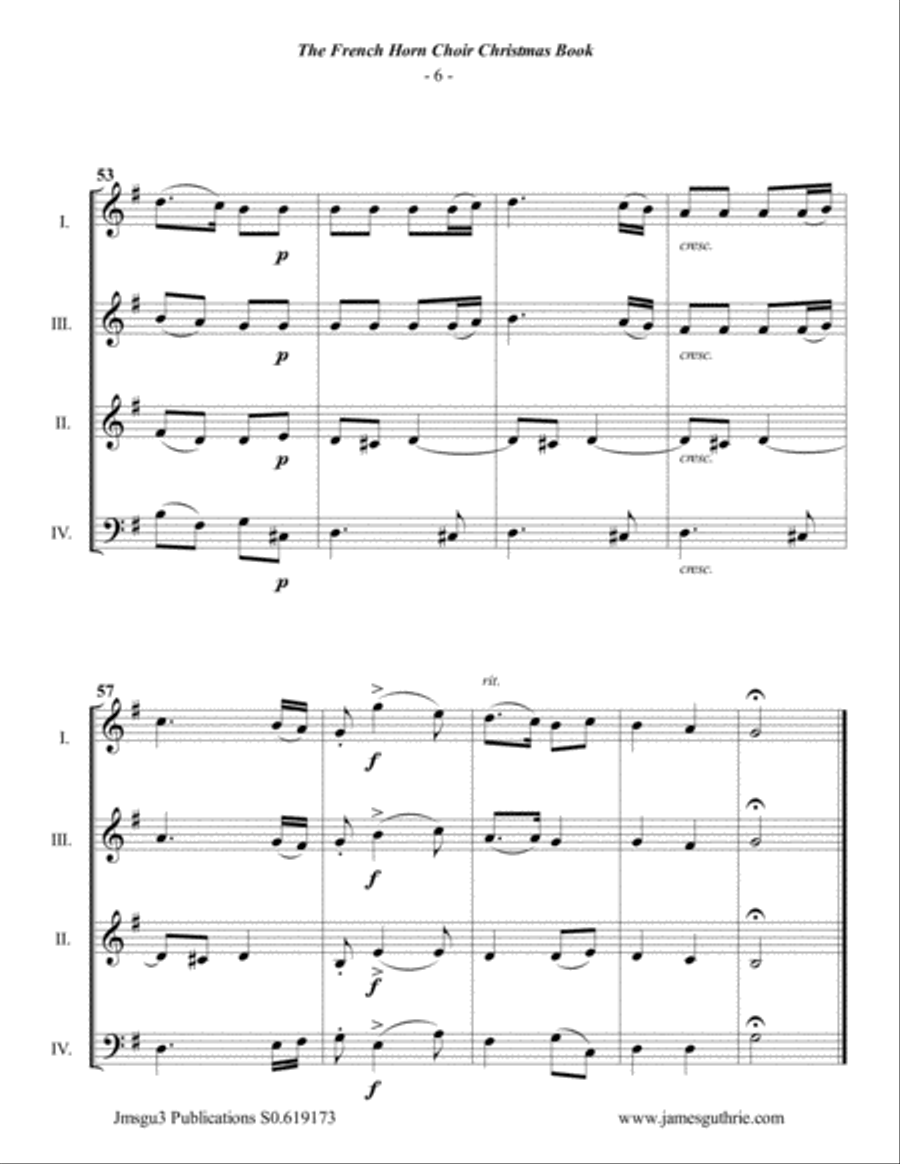 Guthrie: The French Horn Choir Christmas Book Choir scores gallery preview page 6