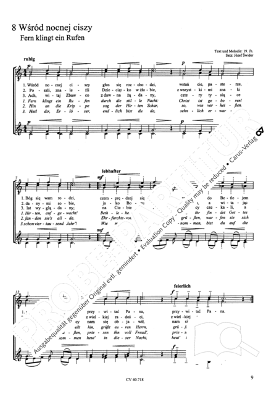 Zwolf polnische Weihnachtslieder fur Frauen- oder Kinderchor a cappella A Cappella scores gallery preview page 10