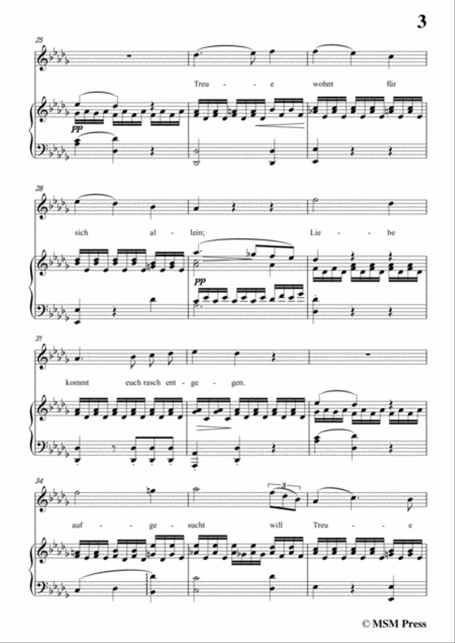 Schubert-Liebe schwärmt auf allen Wegen,in D flat Major Piano, Vocal scores gallery preview page 5