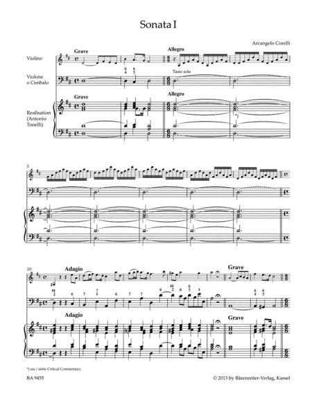 Sonatas for Violin and Basso continuo op. 5, I-VI (Volume 1)