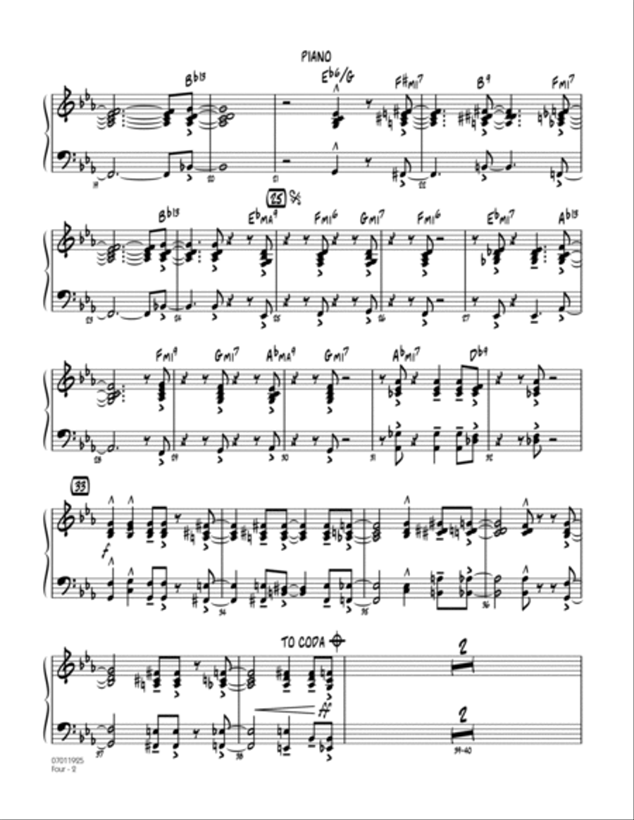 Four - Piano Four - Piano Jazz Ensemble scores gallery preview page 2