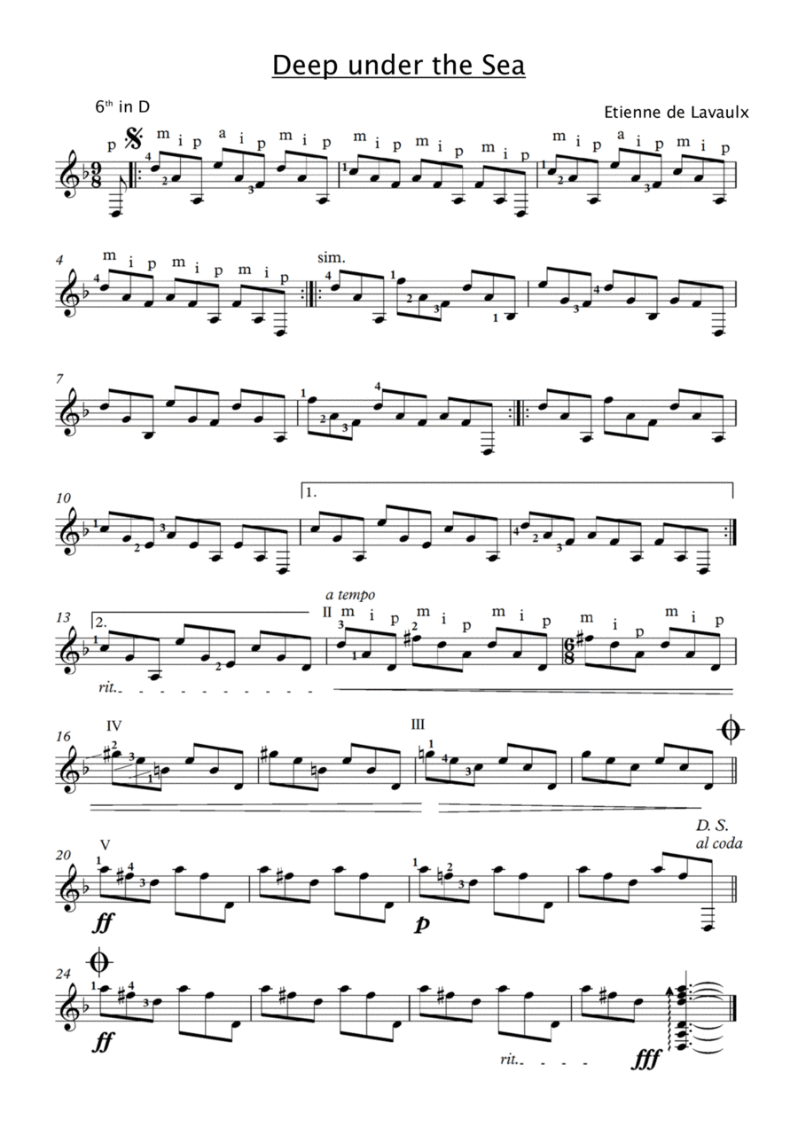 Deep under the Sea Acoustic Guitar scores gallery preview page 1