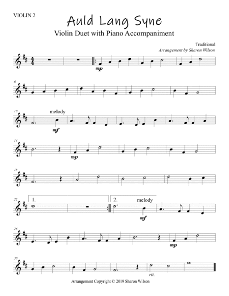 Holiday Classics (A Collection of 10 Easy Violin Duets with Piano Accompaniment) String Duet scores gallery preview page 5