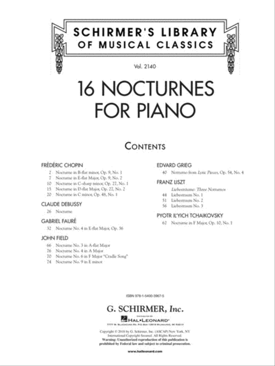 16 Nocturnes for Piano 16 Nocturnes for Piano Piano Solo scores gallery preview page 3