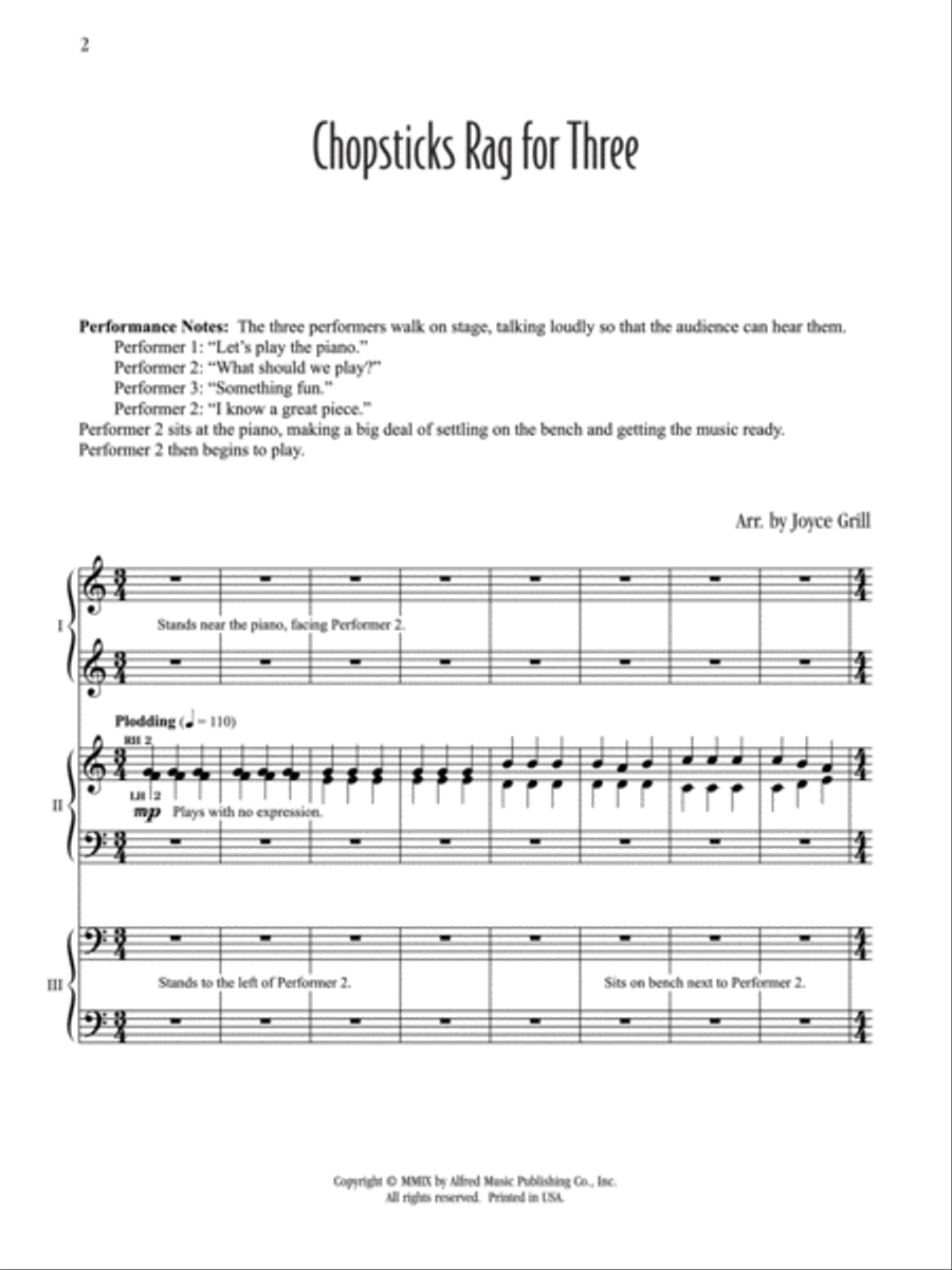 Chopsticks Rag for Three Small Ensemble scores gallery preview page 2