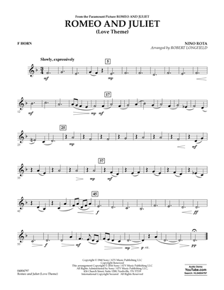 Book cover for Romeo and Juliet (Love Theme) - F Horn
