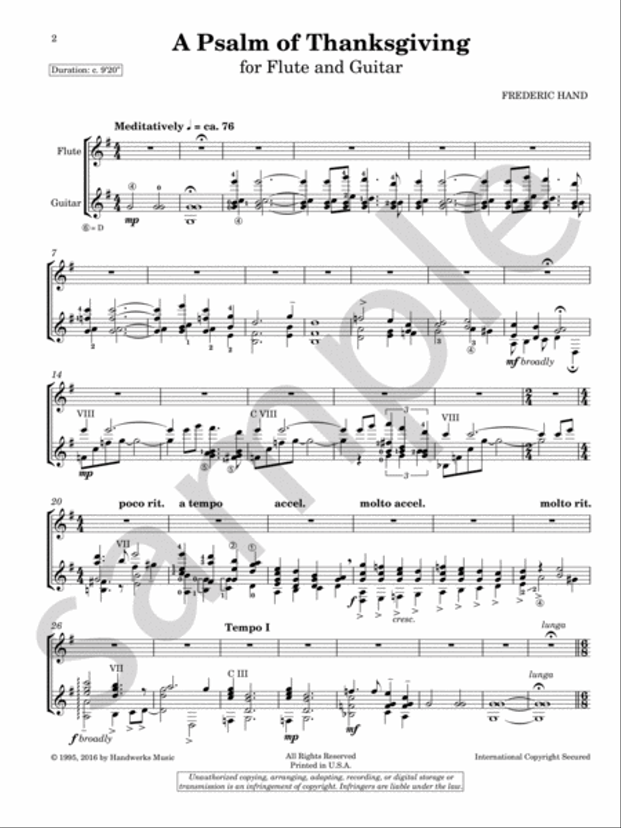 A Psalm of Thanksgiving Flute scores gallery preview page 3