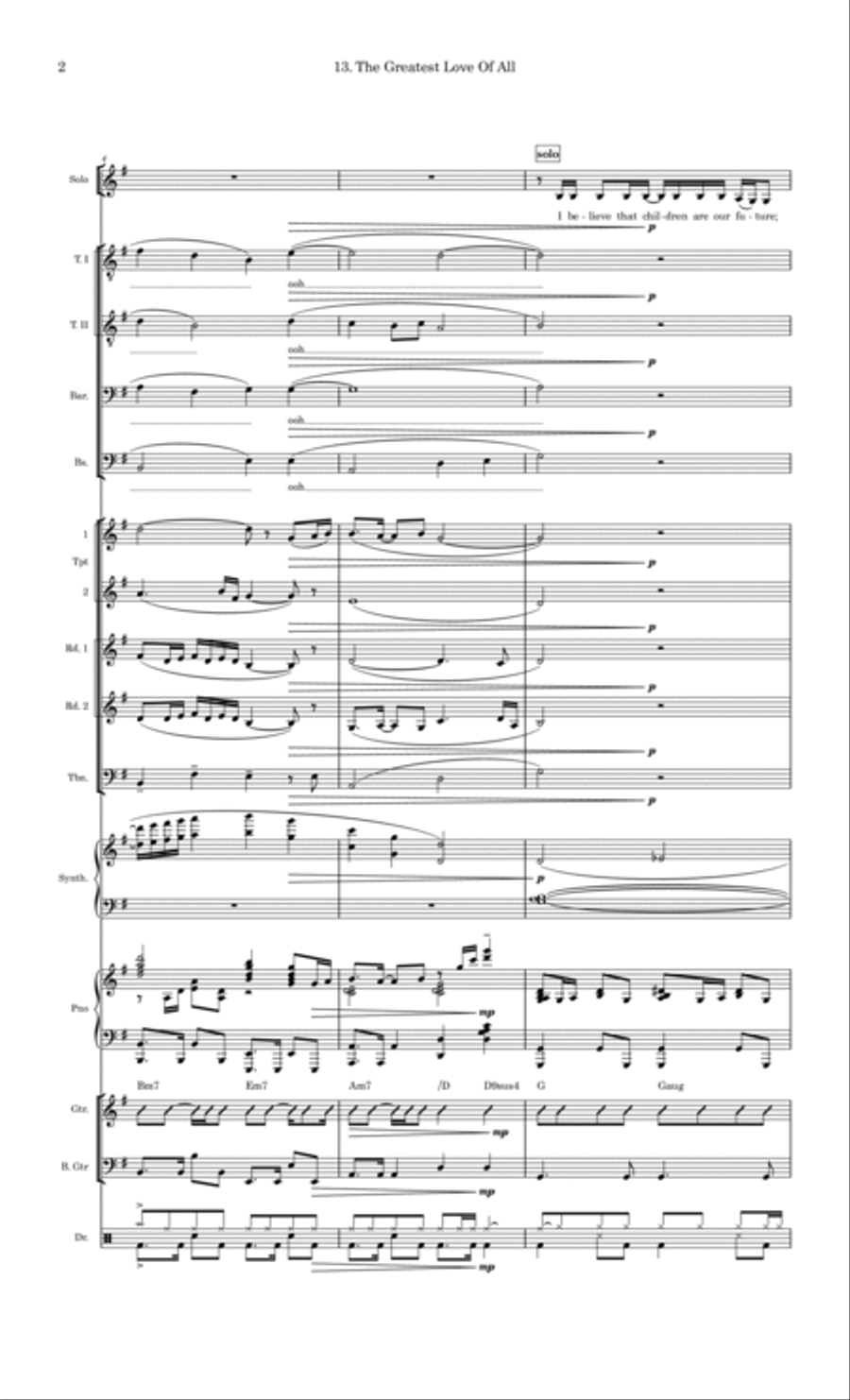 The Greatest Love Of All Large Ensemble scores gallery preview page 2