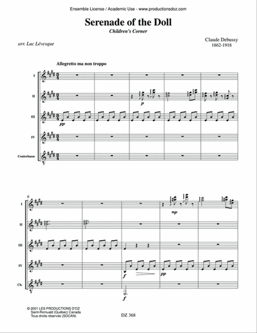 Serenade of the Doll Guitar Ensemble scores gallery preview page 3