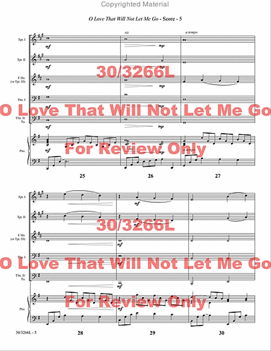 O Love That Will Not Let Me Go Brass Ensemble scores gallery preview page 6