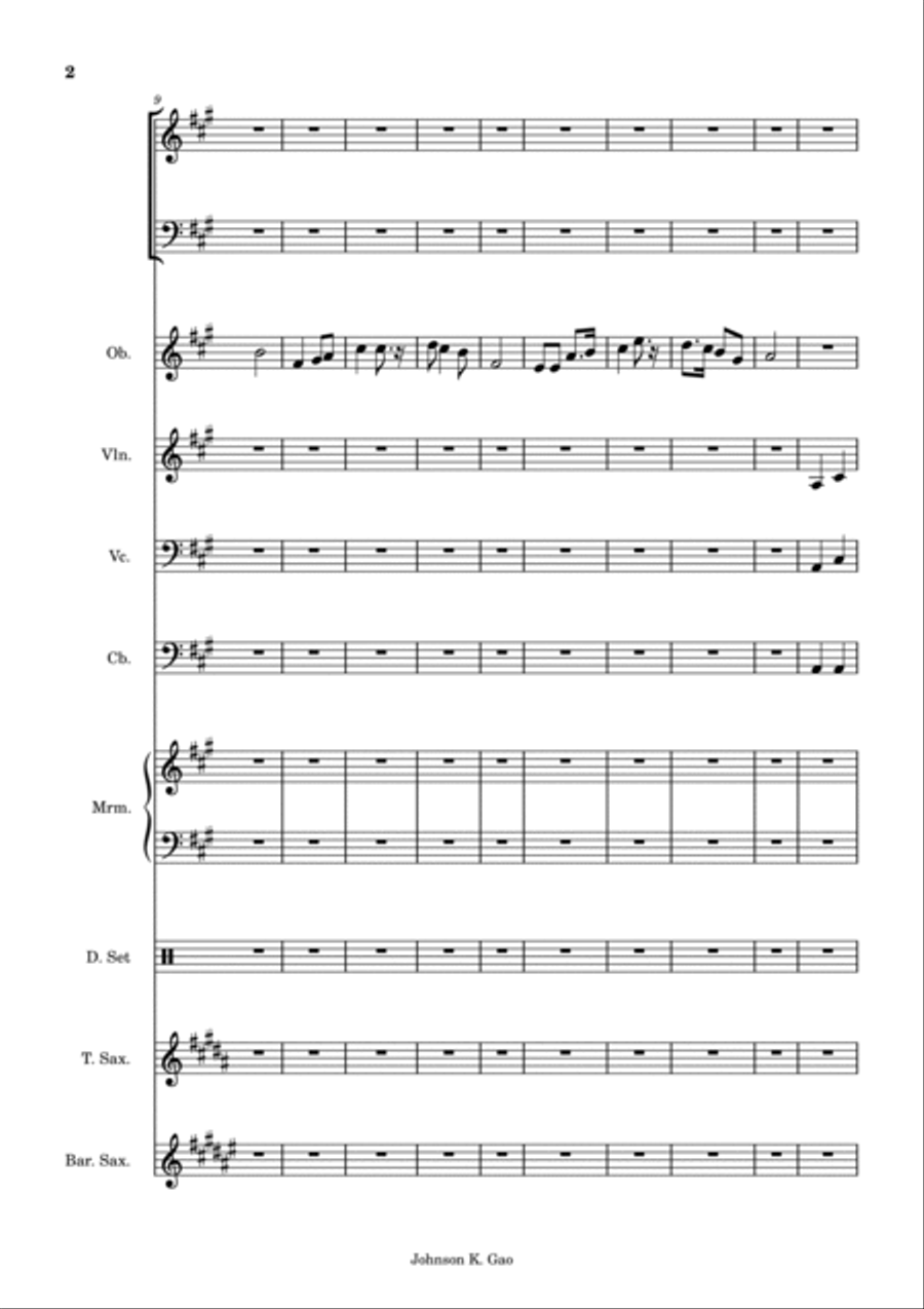 Grandma Happy Birthday Song. With a video of Chinese and English lyrics Karaoke. 4-Part scores gallery preview page 2