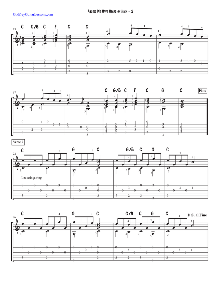 Angels We Have Heard on High Acoustic Guitar scores gallery preview page 2