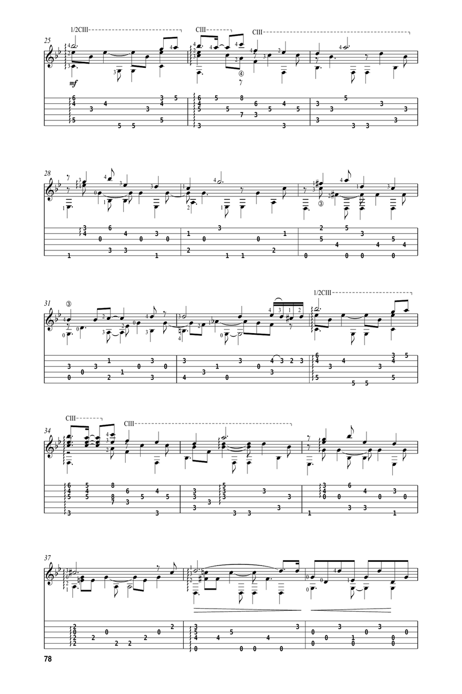 Oblivion (arr. Celil Refik Kaya) Acoustic Guitar scores gallery preview page 3