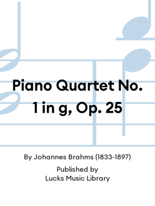 Book cover for Piano Quartet No. 1 in g, Op. 25