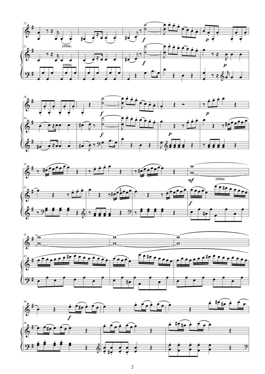 Mozart - Violin Sonata No.18 in G major KV 301 for Violin and Piano - Score and Part Violin Solo scores gallery preview page 2