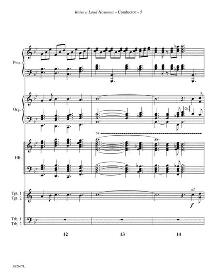 Raise a Loud Hosanna - Brass and Handbells Score and Parts image number null