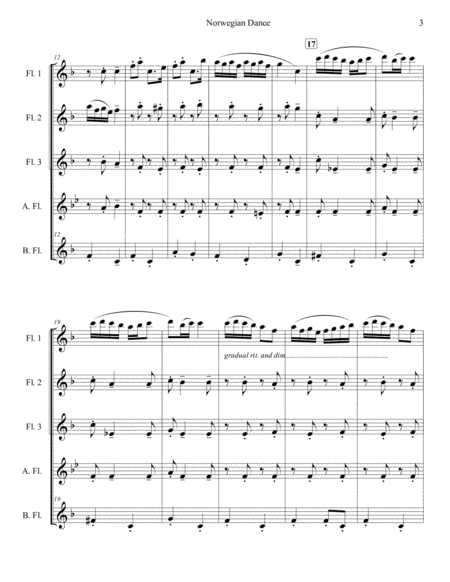 Norwegian Dance Opus 35, No. 2 for Flute Ensemble image number null