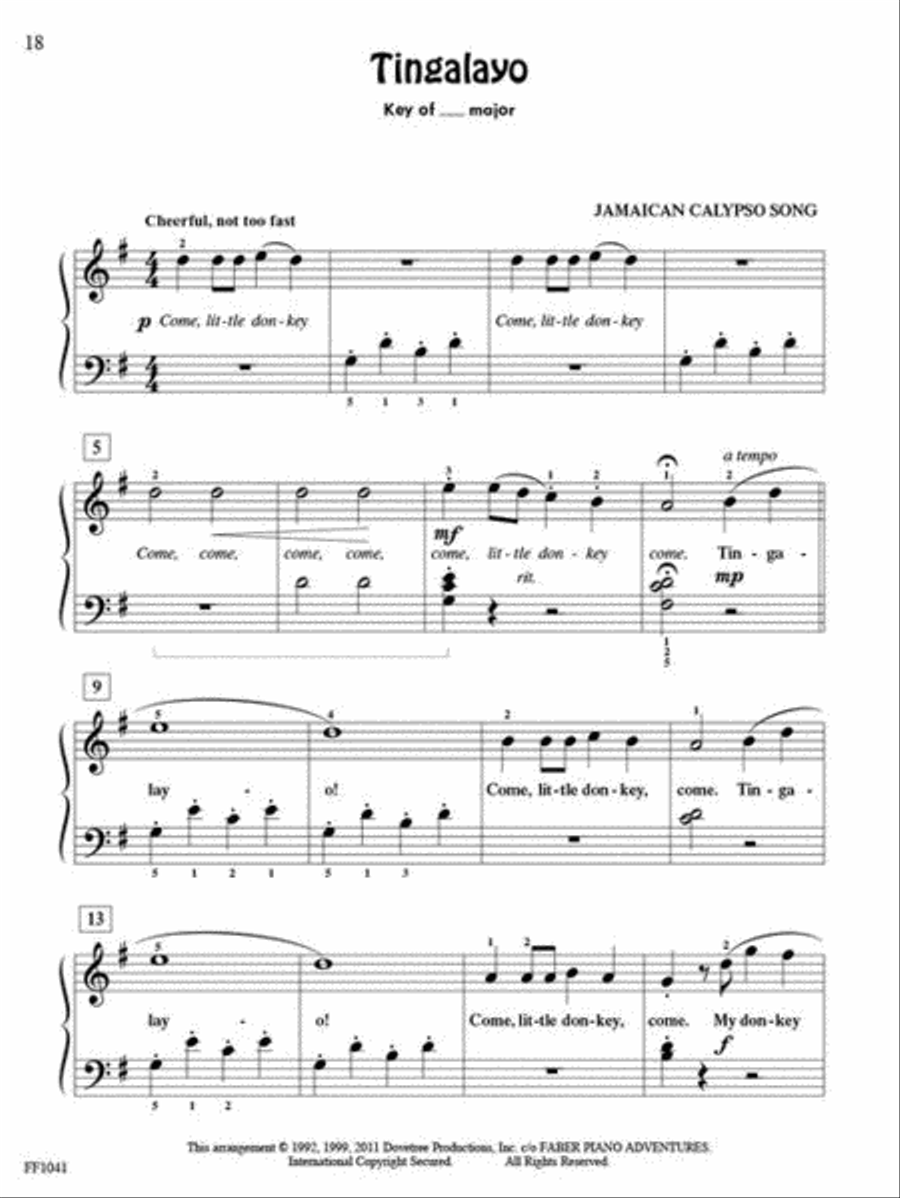 ChordTime Piano Kids' Songs Piano Method scores gallery preview page 6
