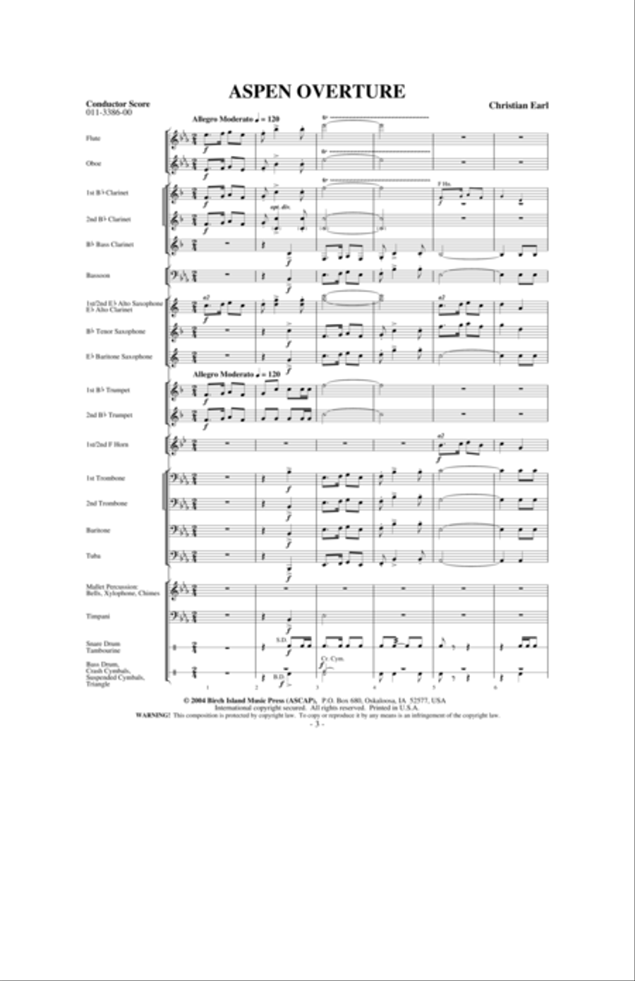 Aspen Overture Concert Band scores gallery preview page 2