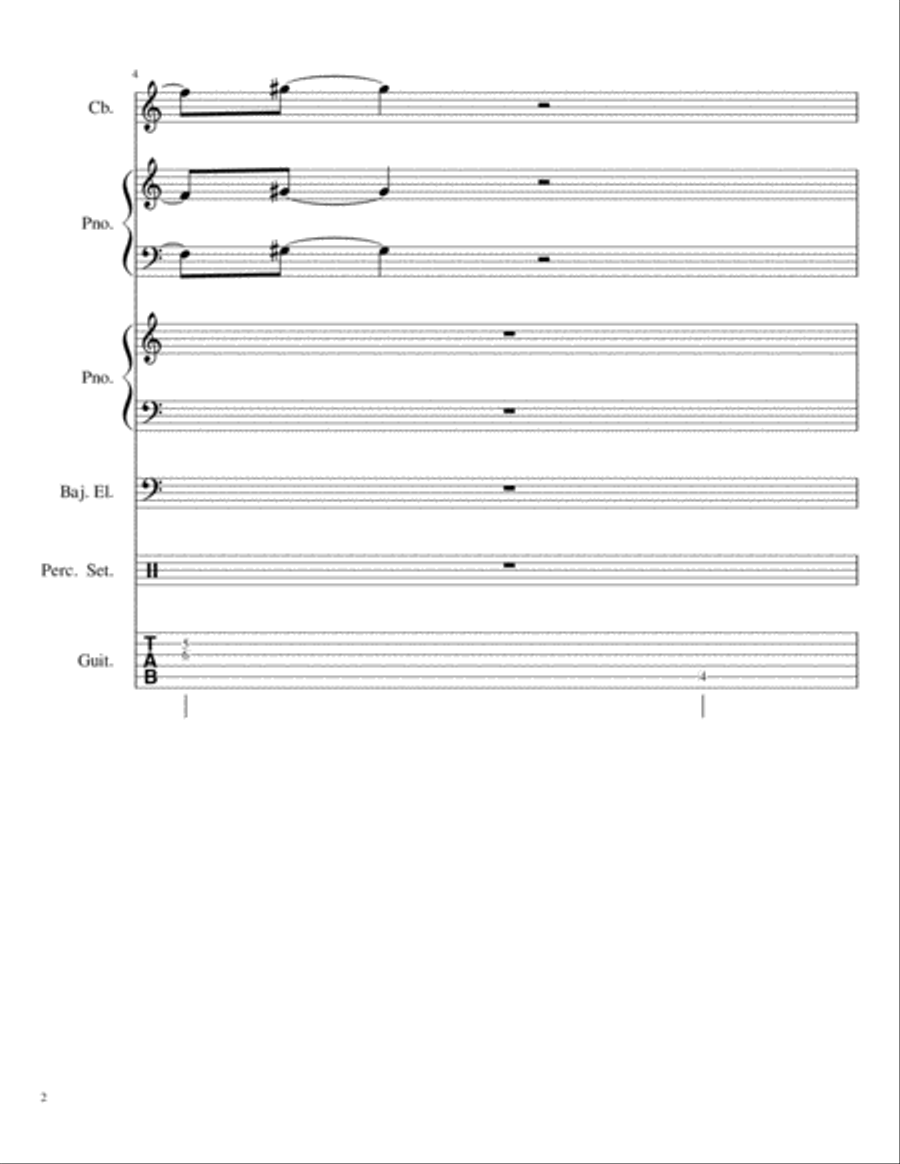 Maps (Contrabajo+dos pianos+bajoelectrico+percusión) Small Ensemble scores gallery preview page 2