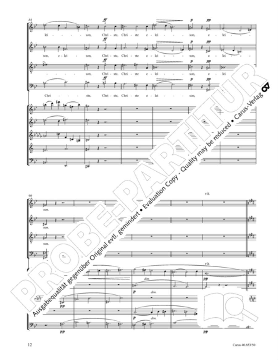 Mass in D Major (Missa in D) 4-Part scores gallery preview page 13