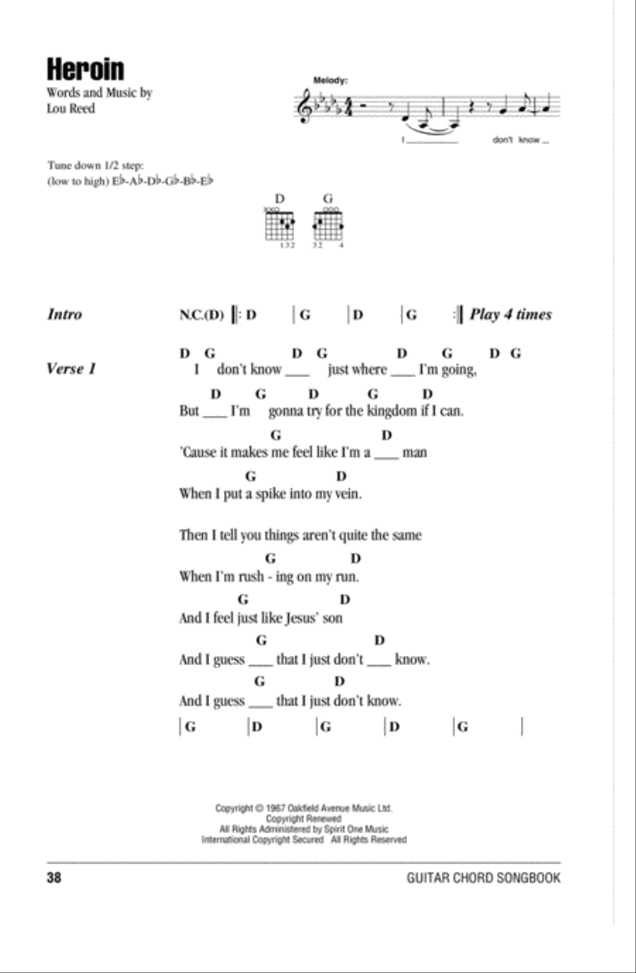 Heroin Acoustic Guitar scores gallery preview page 1