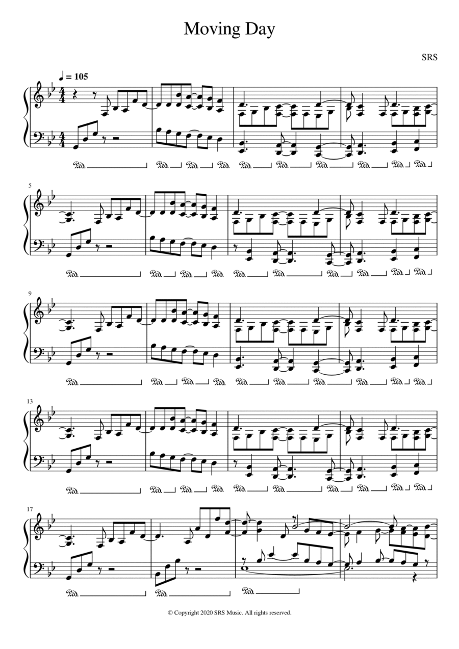 Moving Day Moving Day Piano Solo scores gallery preview page 1