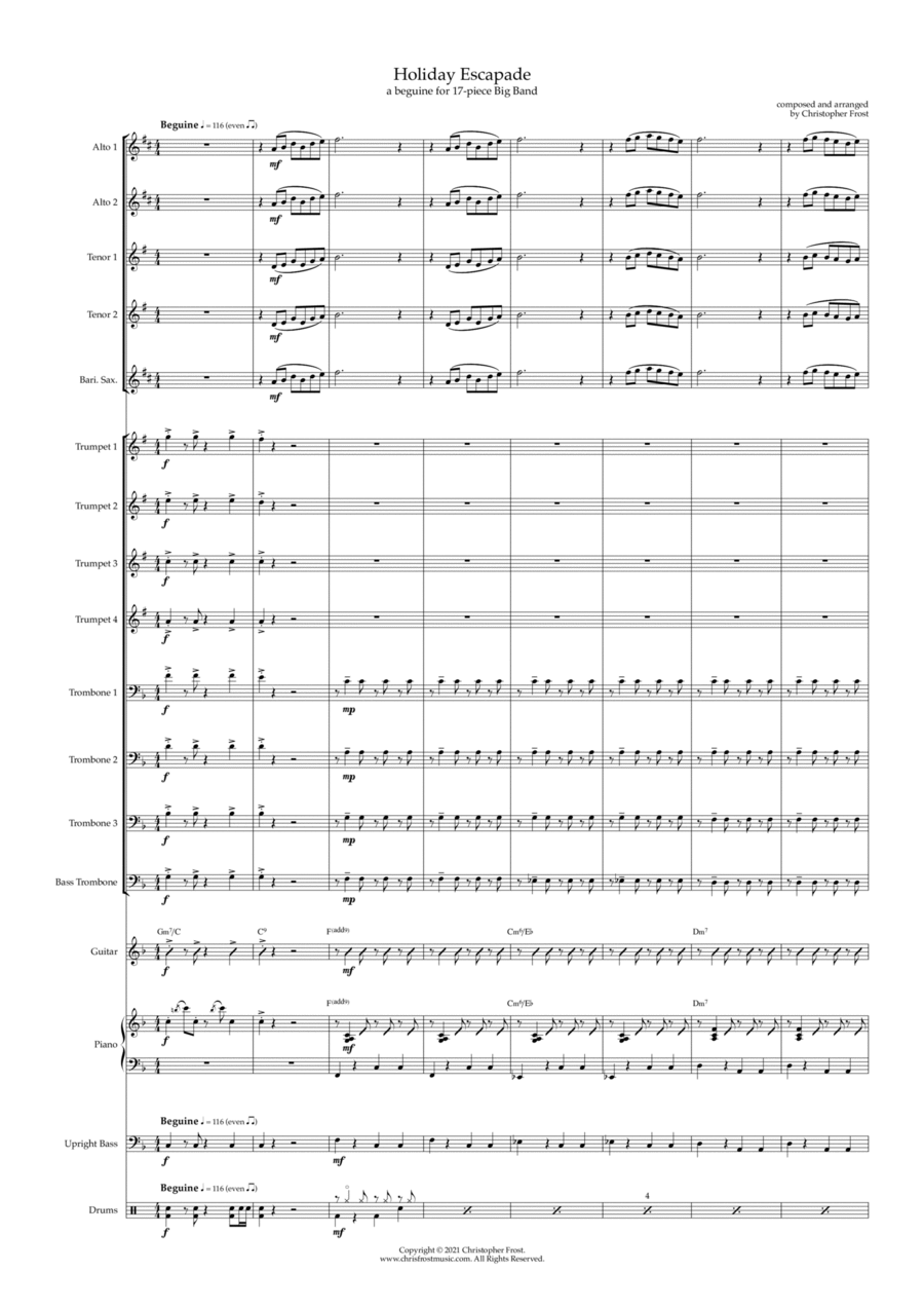 Holiday Escapade (big band) Jazz Ensemble scores gallery preview page 1