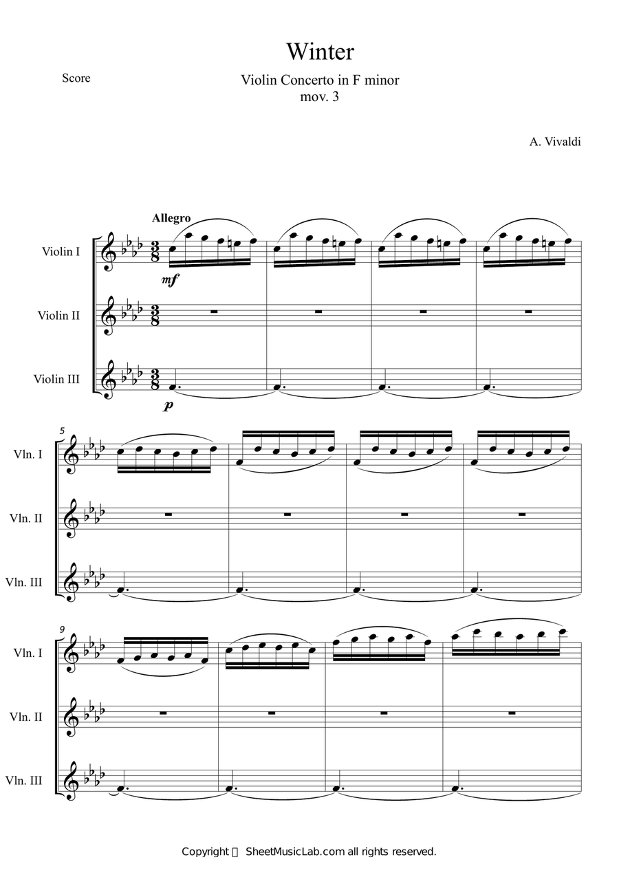 The Four Seasons: Winter 3rd Movement