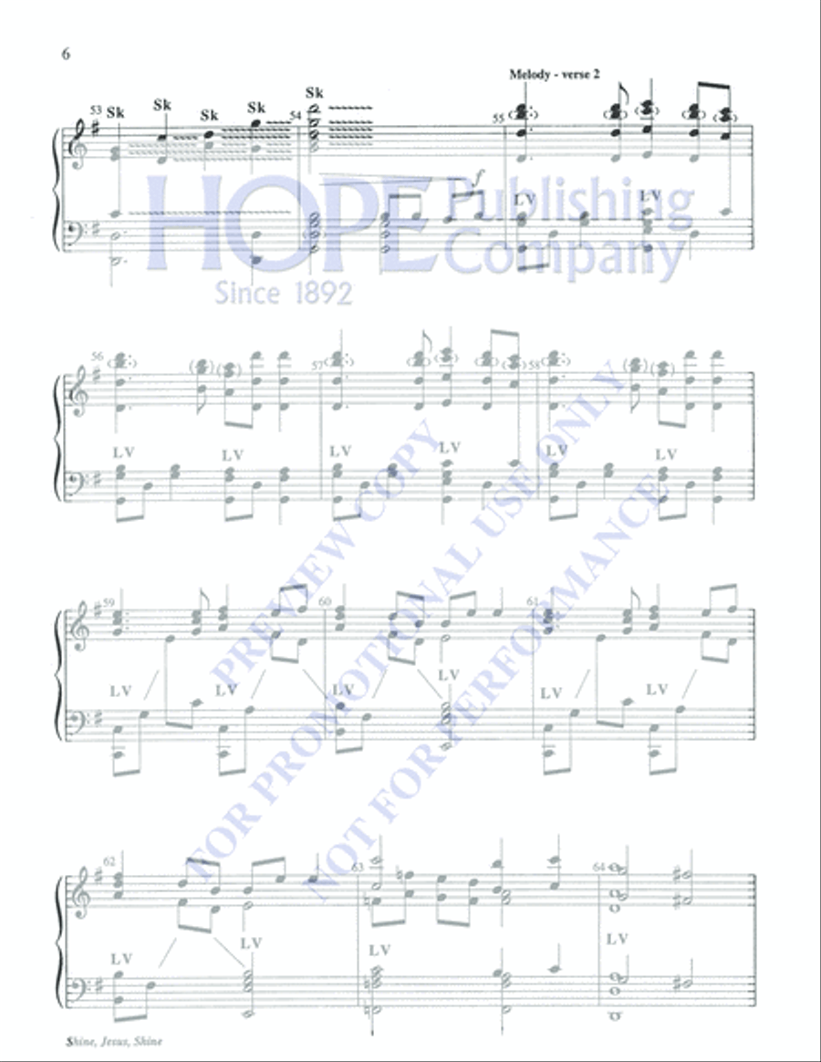 Shine, Jesus, Shine Shine, Jesus, Shine 5-Octaves scores gallery preview page 6