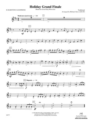 Holiday Grand Finale (Based on "Good King Wenceslas"): E-flat Baritone Saxophone