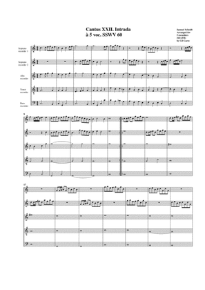 Book cover for Intrada SSWV 60 (arrangement for 5 recorders)