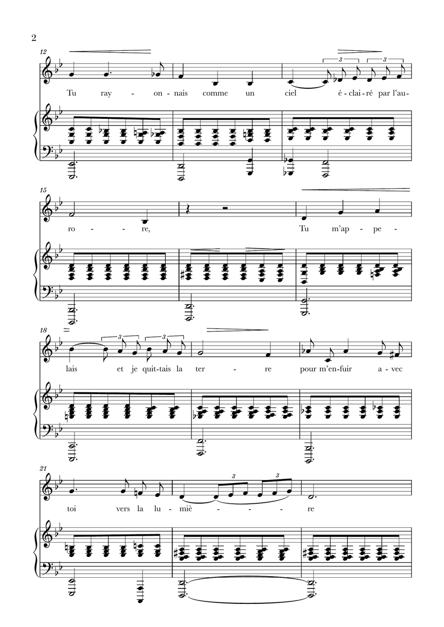 Fauré - Après un Rêve (G minor) Voice scores gallery preview page 2