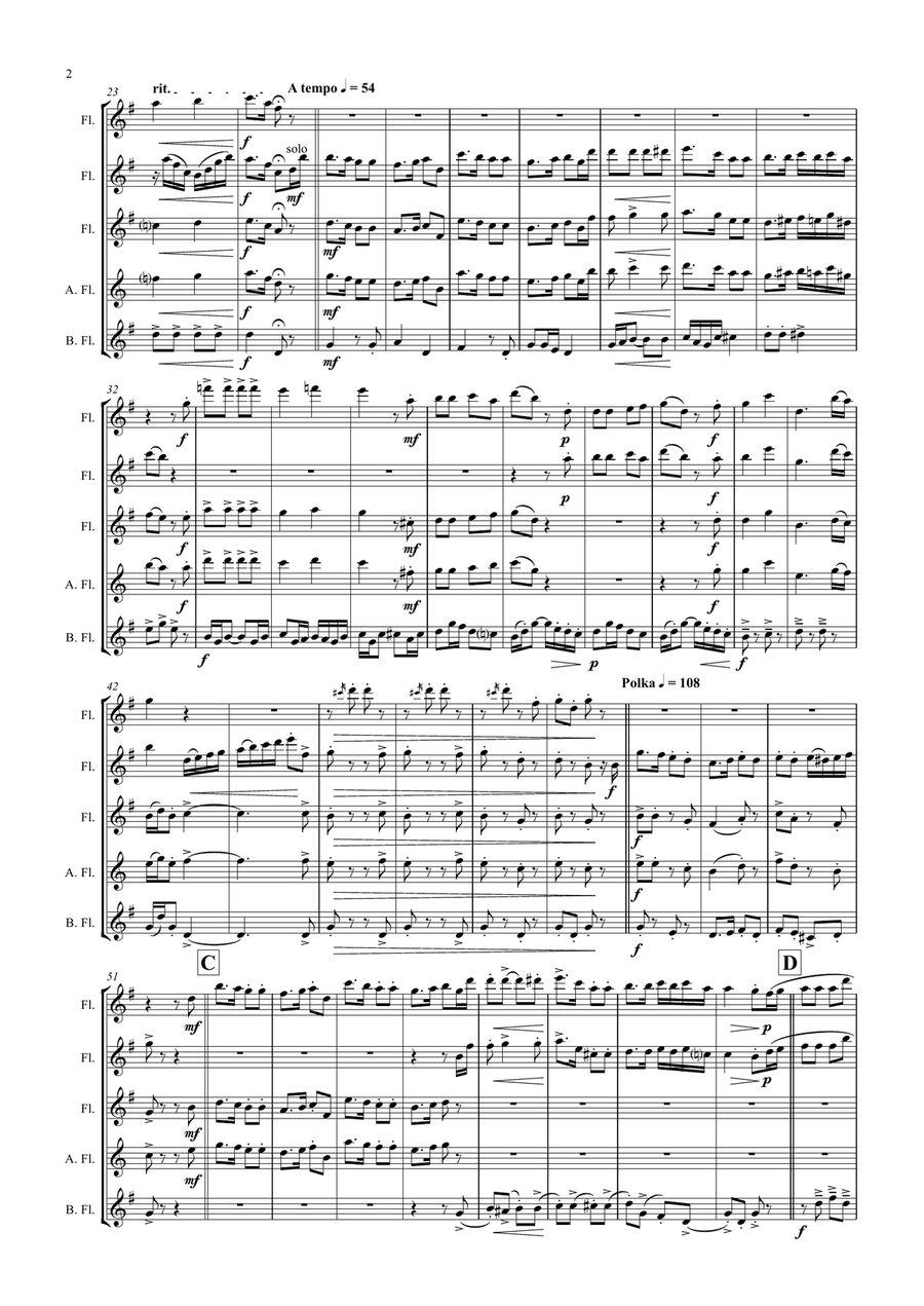 Ich liebe dich - Beethoven goes Polka - Flute Quartet Flute Quartet scores gallery preview page 2