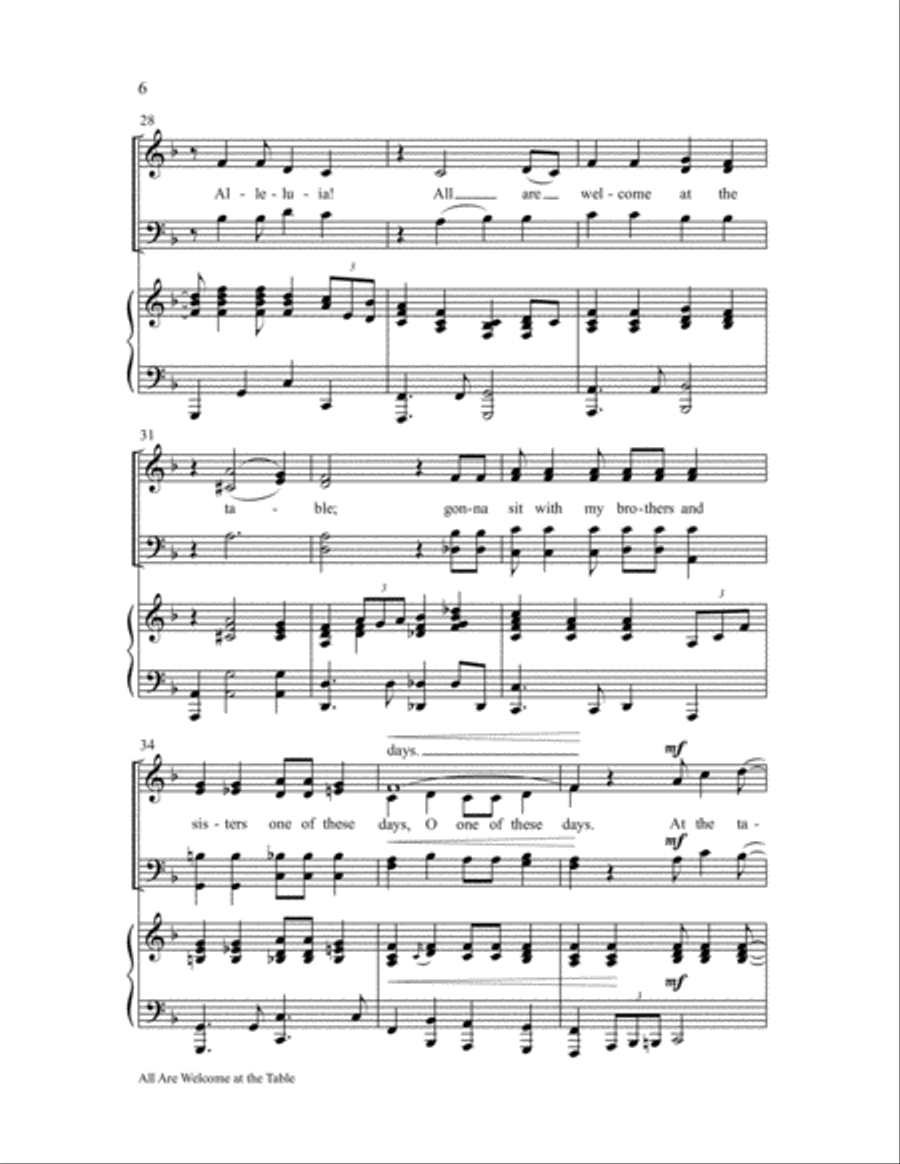 All Are Welcome at the Table 4-Part scores gallery preview page 6