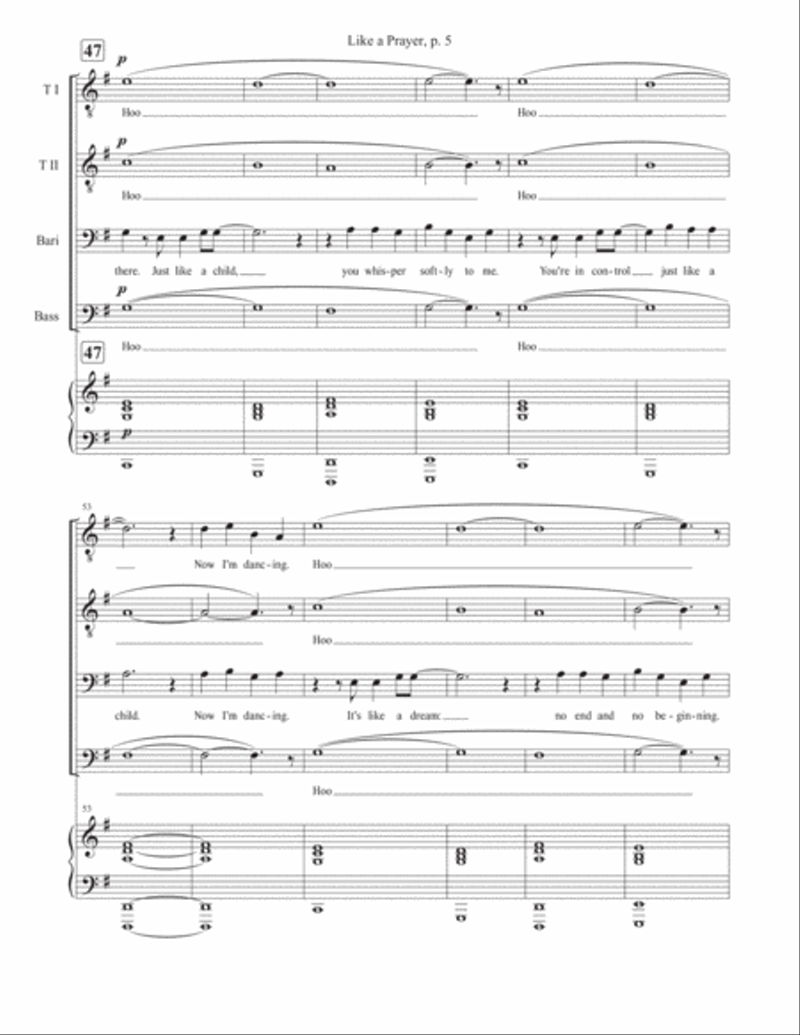 Like A Prayer Like A Prayer TTBB scores gallery preview page 5