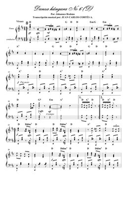 Danza húngara (Ungarischer Tanz) No 6 (WoO 1) por Johannes Brahms Nissen y Adolf Nittinger.