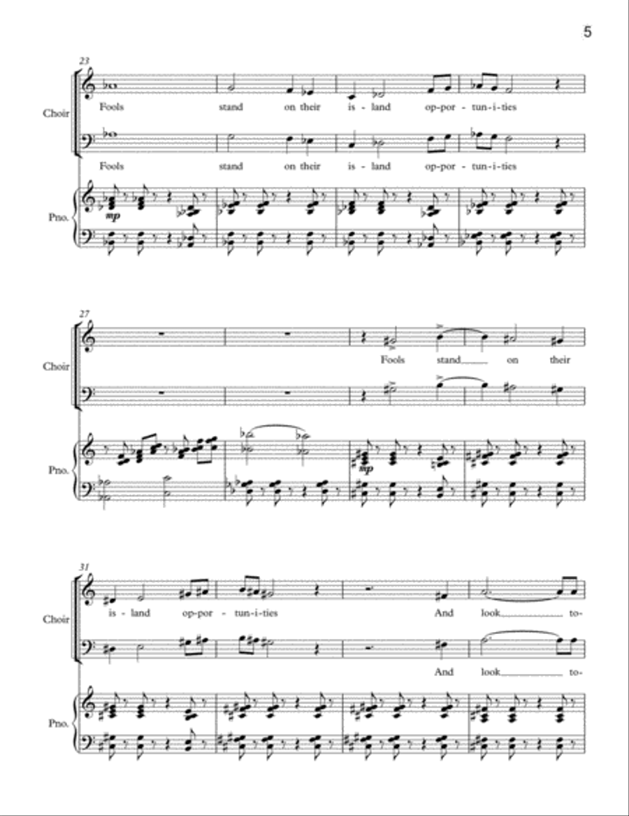 Live in the Present for SATB Chorus and Piano 4-Part scores gallery preview page 5