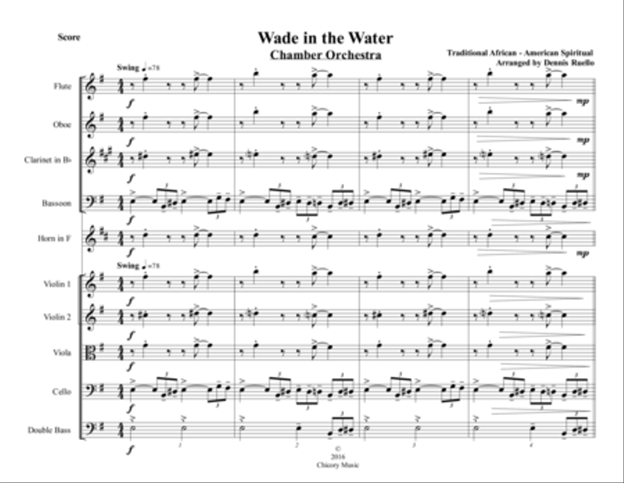Wade in the Water - Chamber Orchestra - Intermediate Jazz Chamber Orchestra scores gallery preview page 1