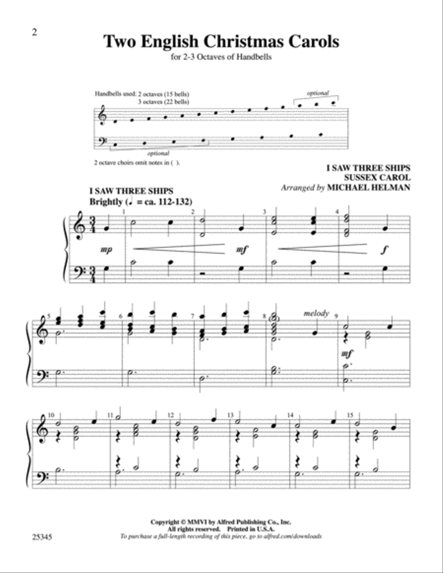 Two English Christmas Carols 3-Octaves scores gallery preview page 2