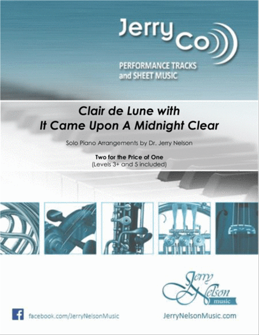 Clair de Lune with It Came Upon The Midnight Clear (Receive 2 for 1!) Piano Solo scores gallery preview page 1