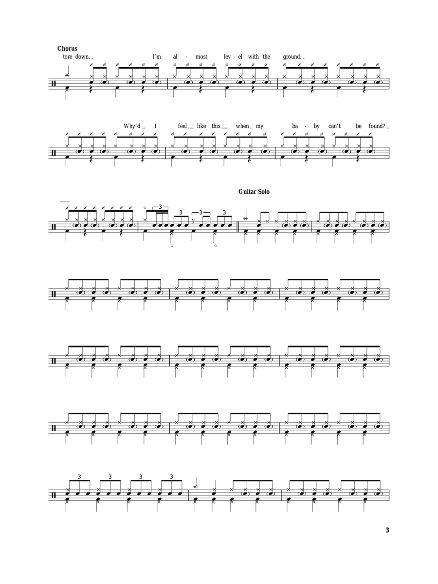 I'm Tore Down I'm Tore Down Drum Set scores gallery preview page 3