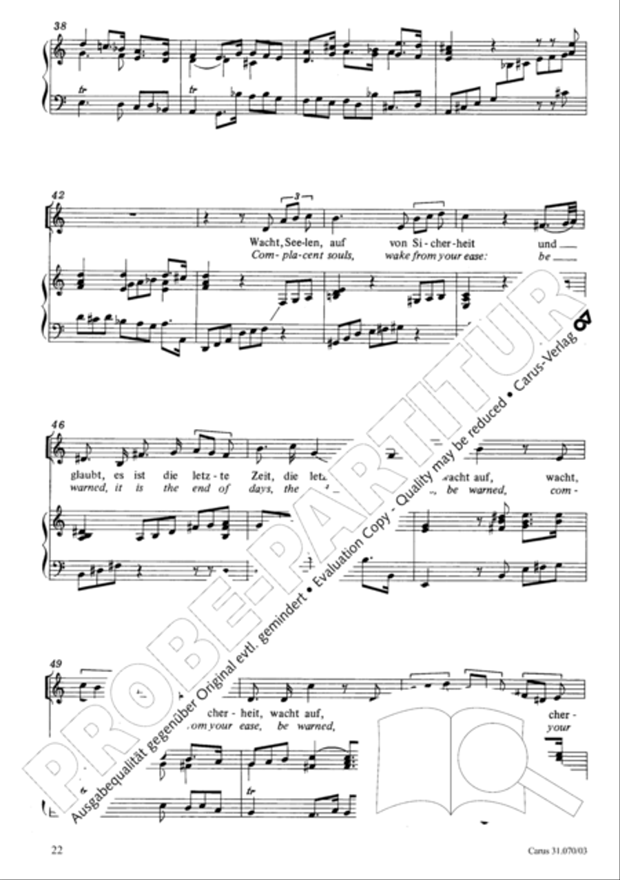 Watch now, praying, praying, watch now (Wachet! betet! betet! wachet!) 4-Part scores gallery preview page 26
