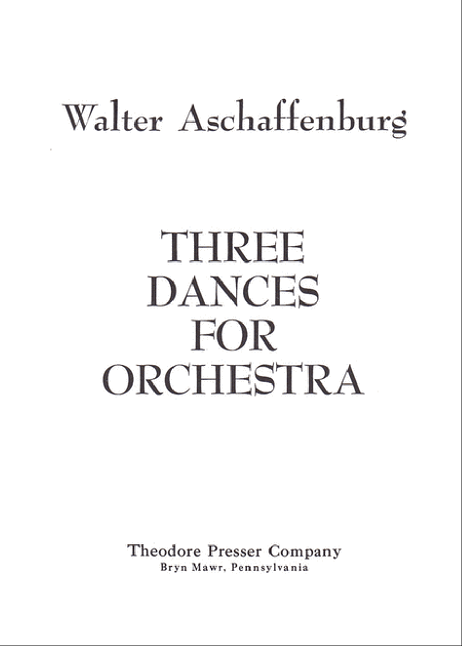 Three Dances for Orchestra Orchestra scores gallery preview page 1
