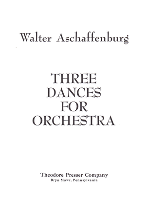 Book cover for Three Dances for Orchestra