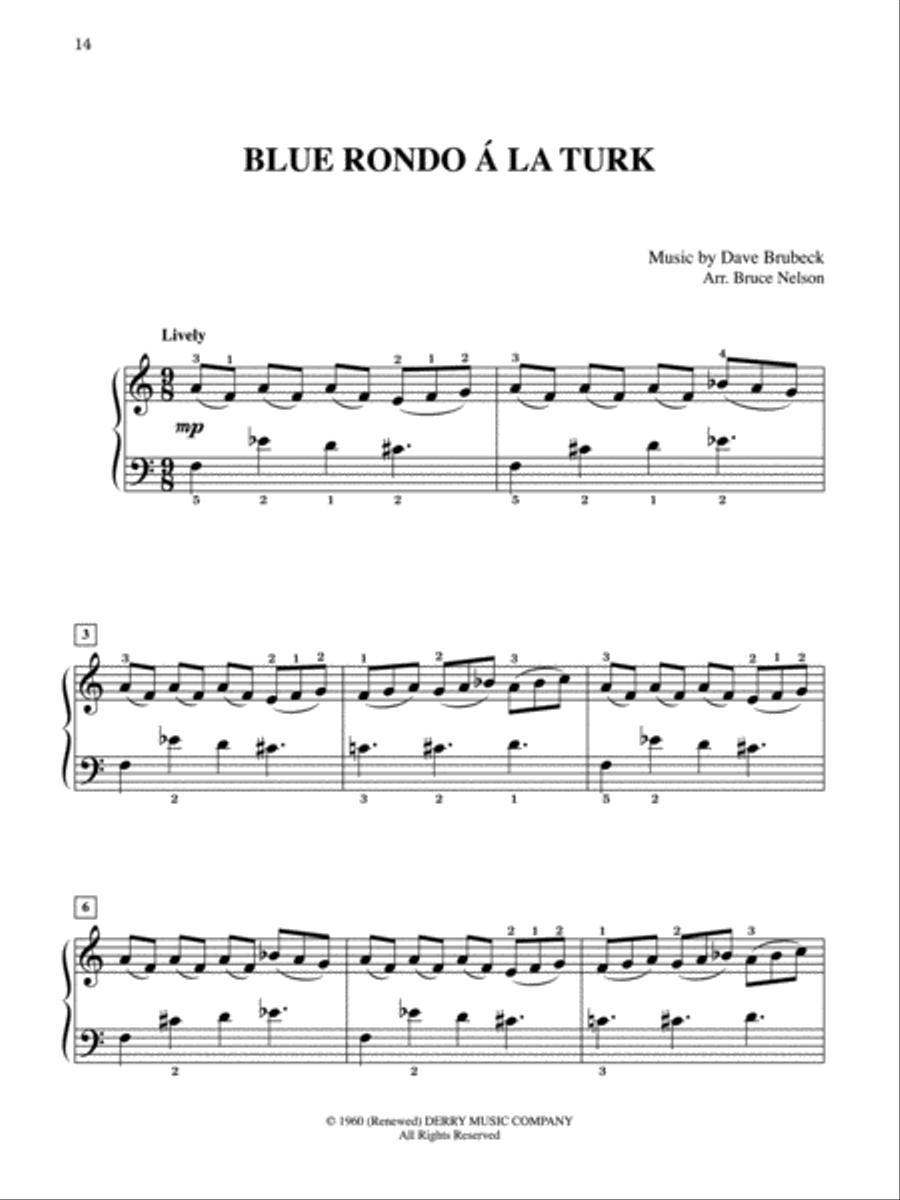 Time Out -- The Dave Brubeck Quartet Easy Piano scores gallery preview page 3