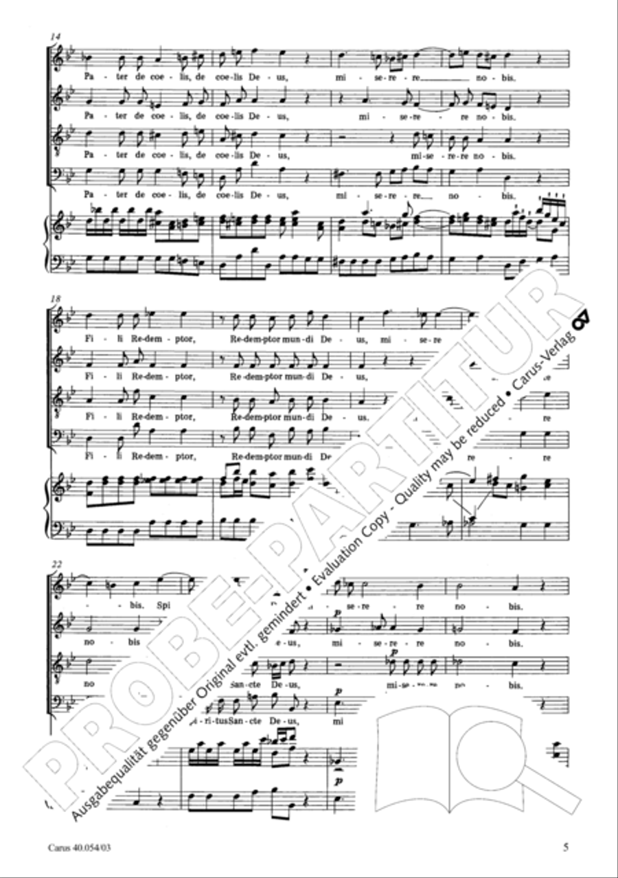 Litaniae Lauretanae B.M.V in B 4-Part scores gallery preview page 6