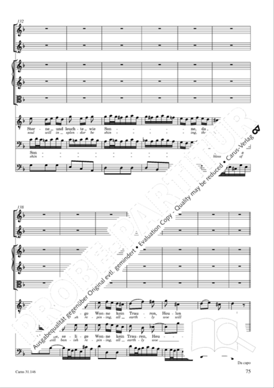 Through bitter tribulation we enter into God's kingdom (Wir mussen durch viel Trubsal in das Reich Gottes eingehen) 4-Part scores gallery preview page 76
